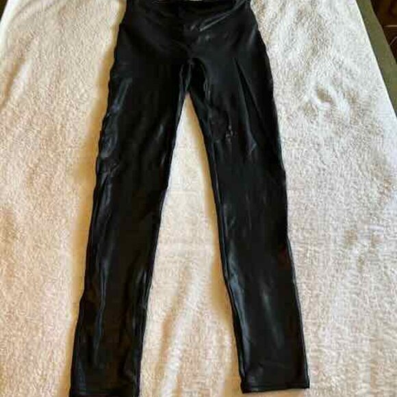 SPANX Pants - Spanx Faux Leather Large Leggings Black Pre-Owned